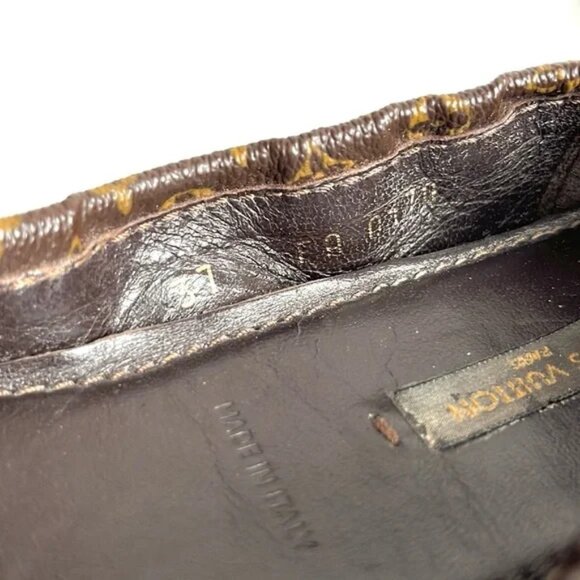 Louis Vuitton Lovely Brown Monogram Canvas Cube Patent-Leather-Trim Flats - Picture 10 of 11